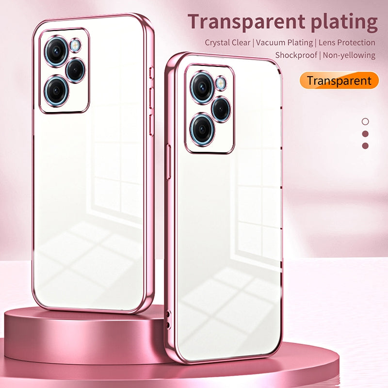Xiaomi Redmi Note 12 Pro Speed Transparent Fine Hole Phone Case - Crystal Clear Vacuum Plating, Anti-Fingerprint, Shock-Absorbing TPU Frame