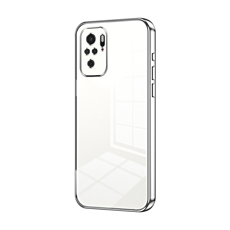 Xiaomi Redmi Note 10S Transparent Fine Hole Phone Case - Crystal Clear Vacuum Plating, Anti-Fingerprint, Shock-Absorbing TPU Frame