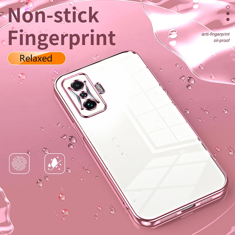Xiaomi Poco F4 GT Transparent Fine Hole Phone Case - Crystal Clear Vacuum Plating, Anti-Fingerprint, Shock-Absorbing TPU Frame