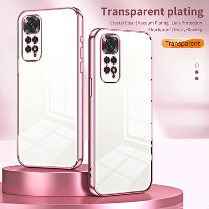 Xiaomi Redmi Note 11S Transparent Fine Hole Phone Case - Crystal Clear Vacuum Plating, Anti-Fingerprint, Shock-Absorbing TPU Frame