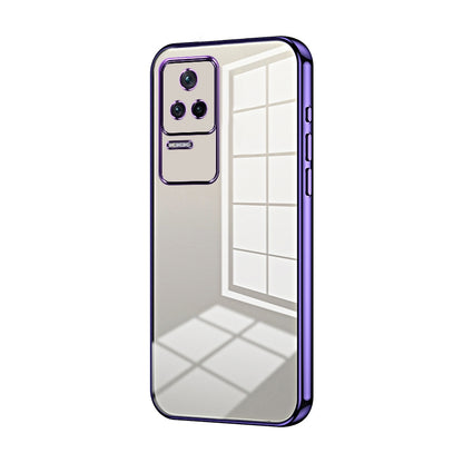 Xiaomi Poco F4 Transparent Fine Hole Phone Case - Crystal Clear Vacuum Plating, Anti-Fingerprint, Shock-Absorbing TPU Frame