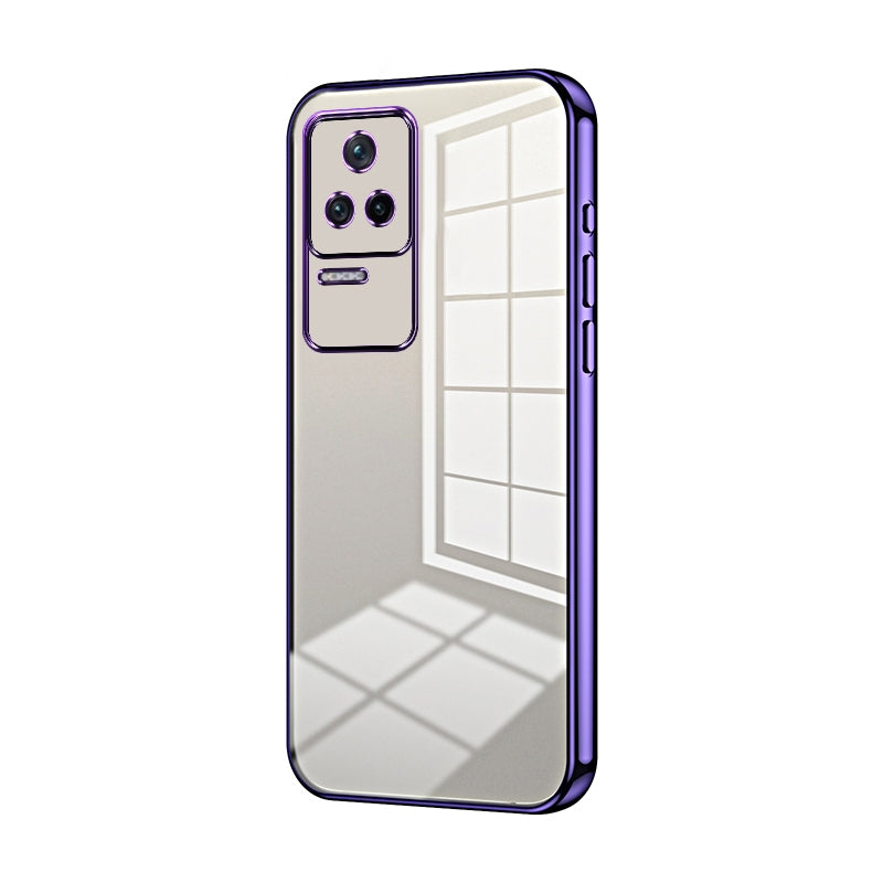 Xiaomi Redmi K40S Transparent Fine Hole Phone Case - Crystal Clear Vacuum Plating, Anti-Fingerprint, Shock-Absorbing TPU Frame