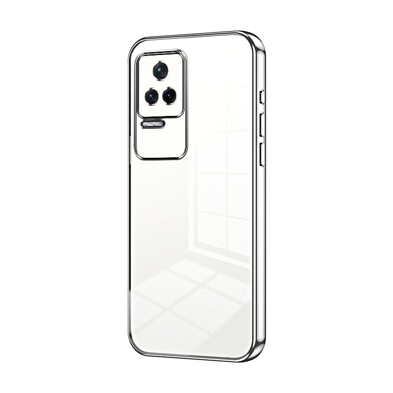 Xiaomi Redmi K50 Transparent Fine Hole Phone Case - Crystal Clear Vacuum Plating, Anti-Fingerprint, Shock-Absorbing TPU Frame