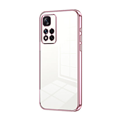 Xiaomi Redmi Note 11 Pro+ 5G Transparent Fine Hole Phone Case - Crystal Clear Vacuum Plating, Anti-Fingerprint, Shock-Absorbing TPU Frame