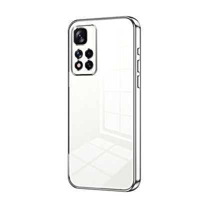 Xiaomi Redmi Note 11 Pro+ 5G Transparent Fine Hole Phone Case - Crystal Clear Vacuum Plating, Anti-Fingerprint, Shock-Absorbing TPU Frame