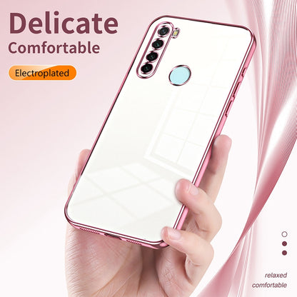 Xiaomi Redmi Note 8 Transparent Fine Hole Phone Case - Crystal Clear Vacuum Plating, Anti-Fingerprint, Shock-Absorbing TPU Frame
