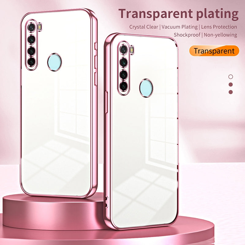 Xiaomi Redmi Note 8 Transparent Fine Hole Phone Case - Crystal Clear Vacuum Plating, Anti-Fingerprint, Shock-Absorbing TPU Frame