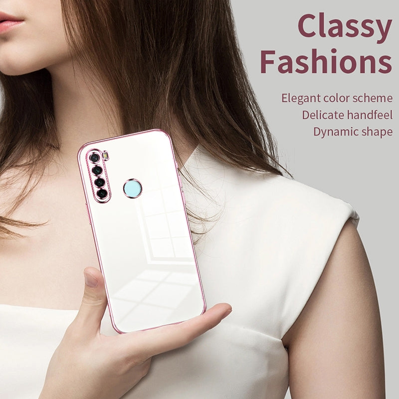 Xiaomi Redmi Note 8 Transparent Fine Hole Phone Case - Crystal Clear Vacuum Plating, Anti-Fingerprint, Shock-Absorbing TPU Frame