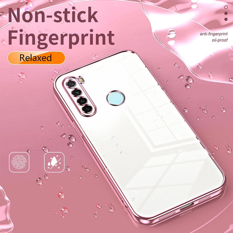 Xiaomi Redmi Note 8 Transparent Fine Hole Phone Case - Crystal Clear Vacuum Plating, Anti-Fingerprint, Shock-Absorbing TPU Frame