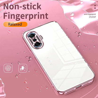 Xiaomi Poco F3 GT Transparent Fine Hole Phone Case - Crystal Clear Vacuum Plating, Anti-Fingerprint, Shock-Absorbing TPU Frame