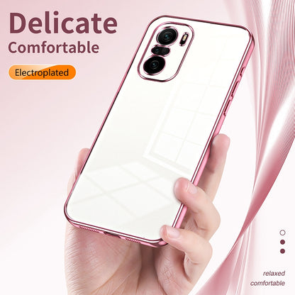 Xiaomi Redmi K40 Pro+ Transparent Fine Hole Phone Case - Crystal Clear Vacuum Plating, Anti-Fingerprint, Shock-Absorbing TPU Frame