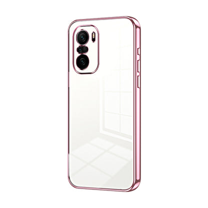 Xiaomi Redmi K40 Transparent Fine Hole Phone Case - Crystal Clear Vacuum Plating, Anti-Fingerprint, Shock-Absorbing TPU Frame