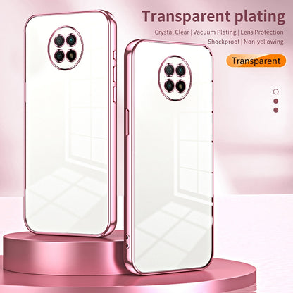 Xiaomi Redmi Note 9 5G Transparent Fine Hole Phone Case - Crystal Clear Vacuum Plating, Anti-Fingerprint, Shock-Absorbing TPU Frame