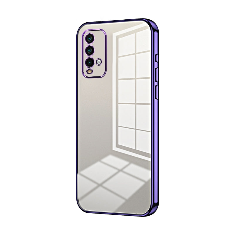 Xiaomi Redmi Note 9 4G Transparent Fine Hole Phone Case - Crystal Clear Vacuum Plating, Anti-Fingerprint, Shock-Absorbing TPU Frame