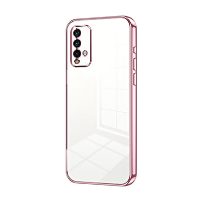 Xiaomi Redmi Note 9 4G Transparent Fine Hole Phone Case - Crystal Clear Vacuum Plating, Anti-Fingerprint, Shock-Absorbing TPU Frame
