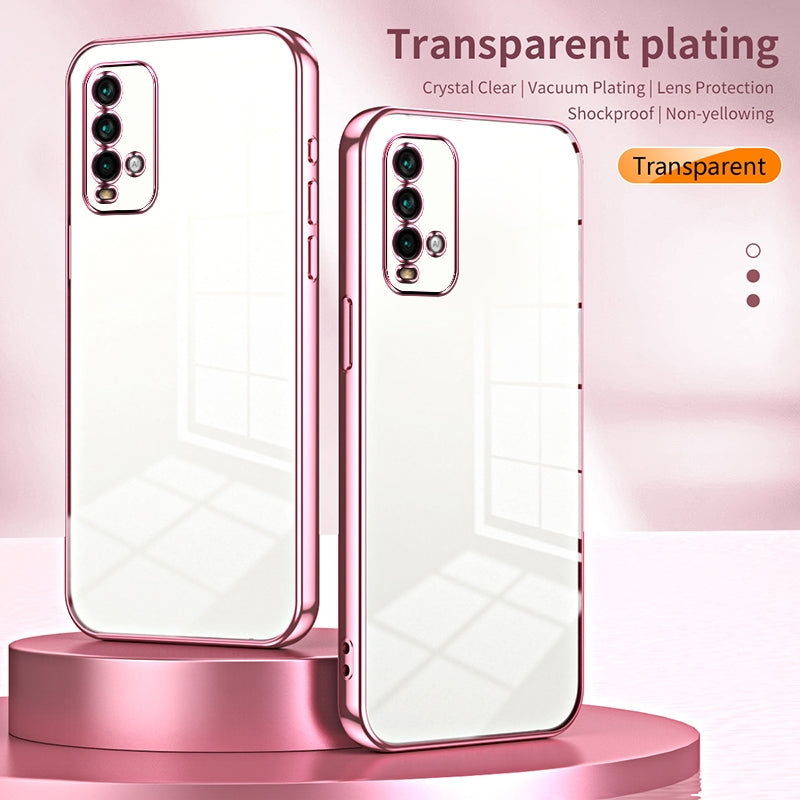 Xiaomi Redmi Note 9 4G Transparent Fine Hole Phone Case - Crystal Clear Vacuum Plating, Anti-Fingerprint, Shock-Absorbing TPU Frame