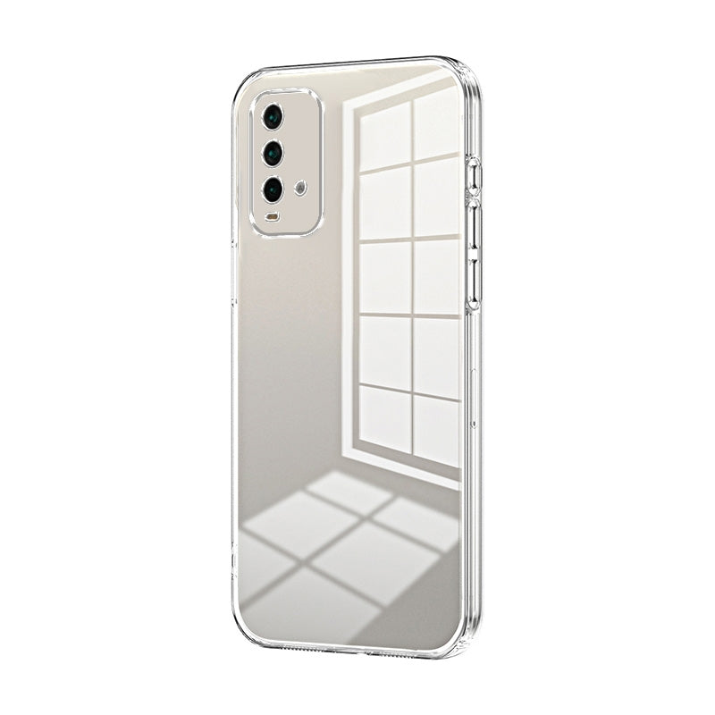 Xiaomi Redmi Note 9 4G Transparent Fine Hole Phone Case - Crystal Clear Vacuum Plating, Anti-Fingerprint, Shock-Absorbing TPU Frame