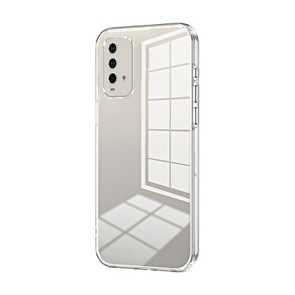 Xiaomi Redmi Note 9 4G Transparent Fine Hole Phone Case - Crystal Clear Vacuum Plating, Anti-Fingerprint, Shock-Absorbing TPU Frame
