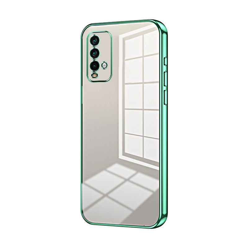 Xiaomi Redmi Note 9 4G Transparent Fine Hole Phone Case - Crystal Clear Vacuum Plating, Anti-Fingerprint, Shock-Absorbing TPU Frame