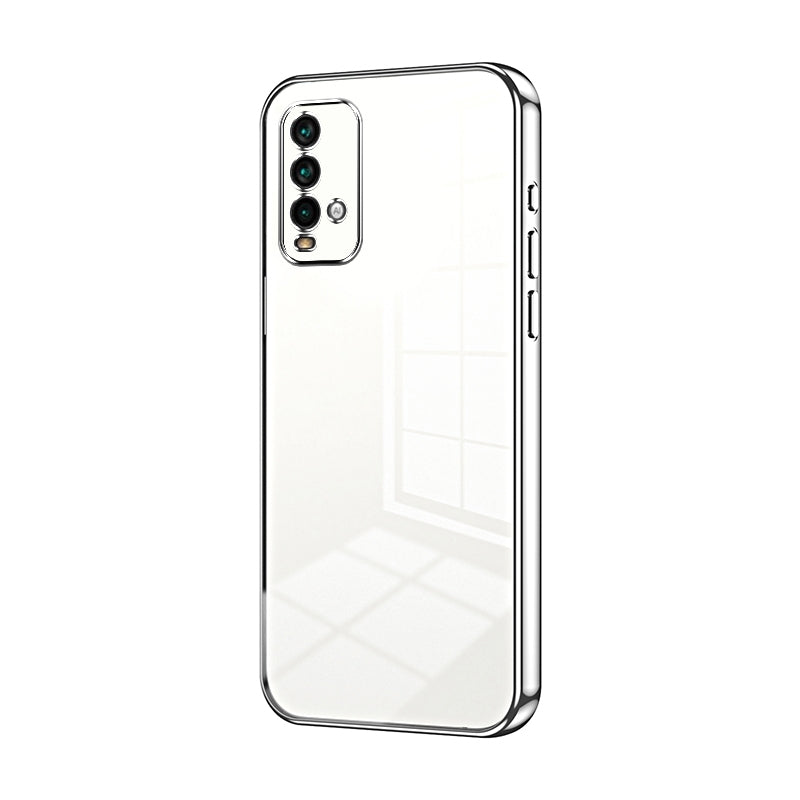Xiaomi Redmi Note 9 4G Transparent Fine Hole Phone Case - Crystal Clear Vacuum Plating, Anti-Fingerprint, Shock-Absorbing TPU Frame