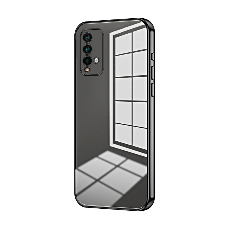 Xiaomi Redmi Note 9 4G Transparent Fine Hole Phone Case - Crystal Clear Vacuum Plating, Anti-Fingerprint, Shock-Absorbing TPU Frame