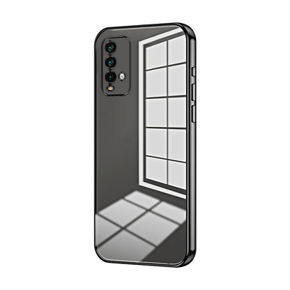 Xiaomi Redmi Note 9 4G Transparent Fine Hole Phone Case - Crystal Clear Vacuum Plating, Anti-Fingerprint, Shock-Absorbing TPU Frame