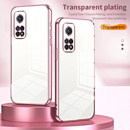 Xiaomi Mi 10T Pro 5G Transparent Fine Hole Phone Case - Crystal Clear Vacuum Plating, Anti-Fingerprint, Shock-Absorbing TPU Frame