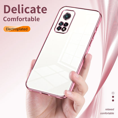 Xiaomi Mi 10T Pro 5G Transparent Fine Hole Phone Case - Crystal Clear Vacuum Plating, Anti-Fingerprint, Shock-Absorbing TPU Frame