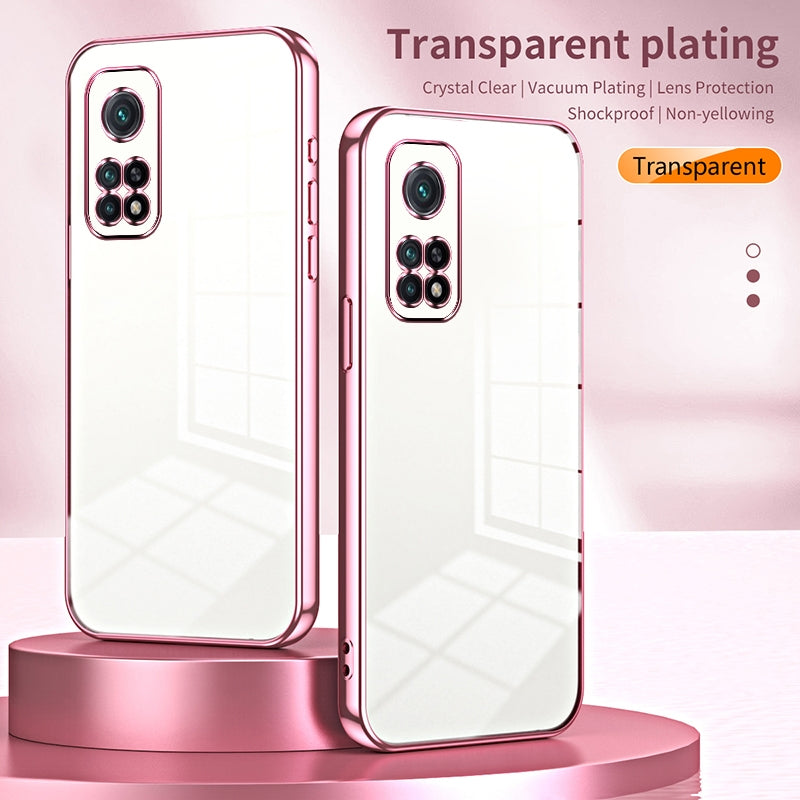 Xiaomi Mi 10T Pro 5G Transparent Fine Hole Phone Case - Crystal Clear Vacuum Plating, Anti-Fingerprint, Shock-Absorbing TPU Frame