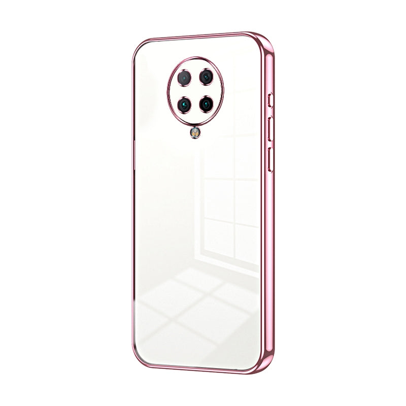Xiaomi Redmi K30 Pro Transparent Fine Hole Phone Case - Crystal Clear Vacuum Plating, Anti-Fingerprint, Shock-Absorbing TPU Frame