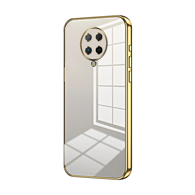 Xiaomi Redmi K30 Pro Transparent Fine Hole Phone Case - Crystal Clear Vacuum Plating, Anti-Fingerprint, Shock-Absorbing TPU Frame