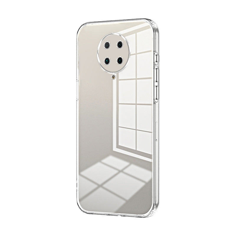 Xiaomi Redmi K30 Pro Transparent Fine Hole Phone Case - Crystal Clear Vacuum Plating, Anti-Fingerprint, Shock-Absorbing TPU Frame
