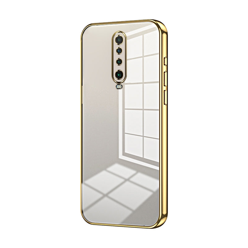 Xiaomi Redmi K30 Transparent Fine Hole Phone Case - Crystal Clear Vacuum Plating, Anti-Fingerprint, Shock-Absorbing TPU Frame