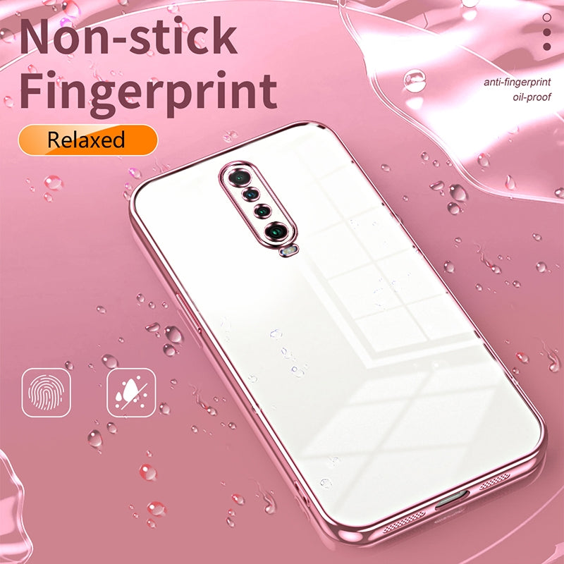Xiaomi Redmi K30 Transparent Fine Hole Phone Case - Crystal Clear Vacuum Plating, Anti-Fingerprint, Shock-Absorbing TPU Frame