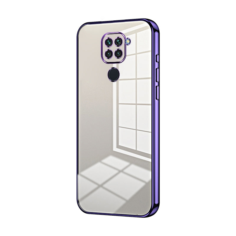 Xiaomi Redmi Note 9 Transparent Fine Hole Phone Case - Crystal Clear Vacuum Plating, Anti-Fingerprint, Shock-Absorbing TPU Frame