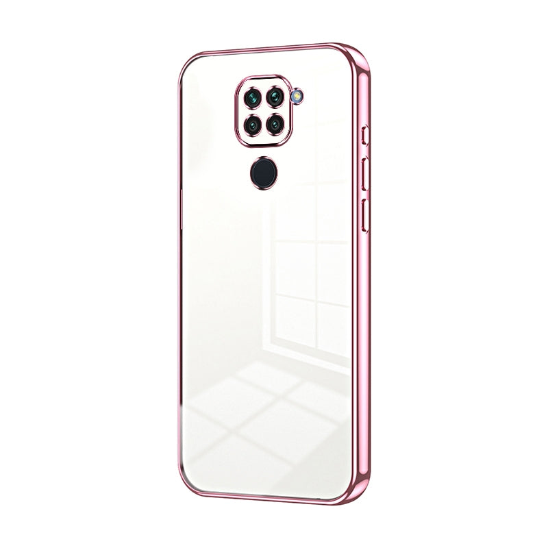 Xiaomi Redmi Note 9 Transparent Fine Hole Phone Case - Crystal Clear Vacuum Plating, Anti-Fingerprint, Shock-Absorbing TPU Frame