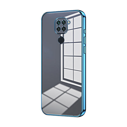 Xiaomi Redmi Note 9 Transparent Fine Hole Phone Case - Crystal Clear Vacuum Plating, Anti-Fingerprint, Shock-Absorbing TPU Frame