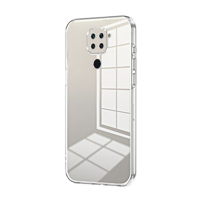 Xiaomi Redmi Note 9 Transparent Fine Hole Phone Case - Crystal Clear Vacuum Plating, Anti-Fingerprint, Shock-Absorbing TPU Frame