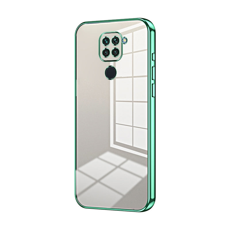 Xiaomi Redmi Note 9 Transparent Fine Hole Phone Case - Crystal Clear Vacuum Plating, Anti-Fingerprint, Shock-Absorbing TPU Frame