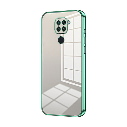 Xiaomi Redmi Note 9 Transparent Fine Hole Phone Case - Crystal Clear Vacuum Plating, Anti-Fingerprint, Shock-Absorbing TPU Frame