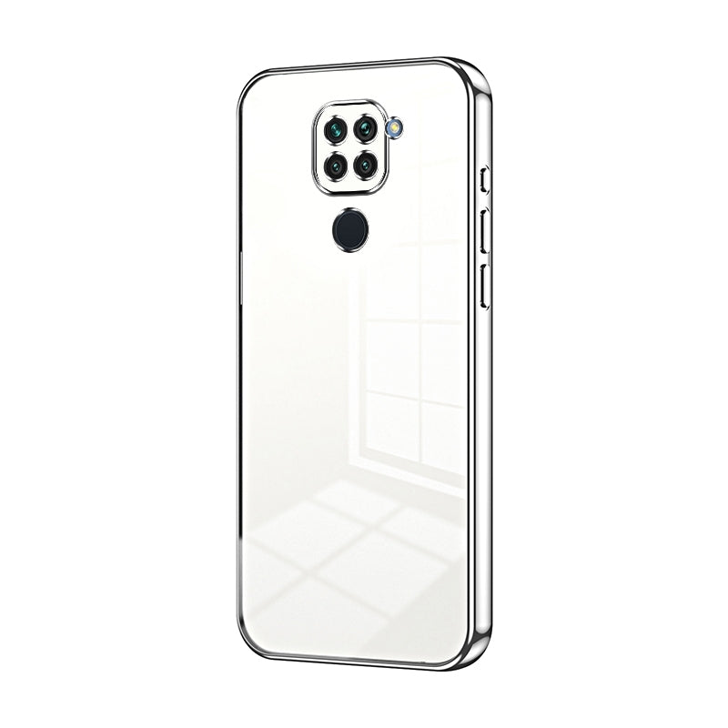 Xiaomi Redmi Note 9 Transparent Fine Hole Phone Case - Crystal Clear Vacuum Plating, Anti-Fingerprint, Shock-Absorbing TPU Frame