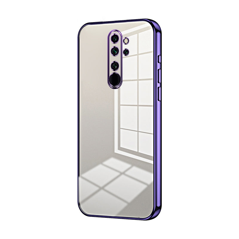 Xiaomi Redmi Note 8 Pro Transparent Fine Hole Phone Case - Crystal Clear Vacuum Plating, Anti-Fingerprint, Shock-Absorbing TPU Frame