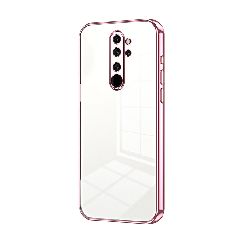 Xiaomi Redmi Note 8 Pro Transparent Fine Hole Phone Case - Crystal Clear Vacuum Plating, Anti-Fingerprint, Shock-Absorbing TPU Frame