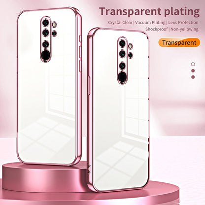 Xiaomi Redmi Note 8 Pro Transparent Fine Hole Phone Case - Crystal Clear Vacuum Plating, Anti-Fingerprint, Shock-Absorbing TPU Frame