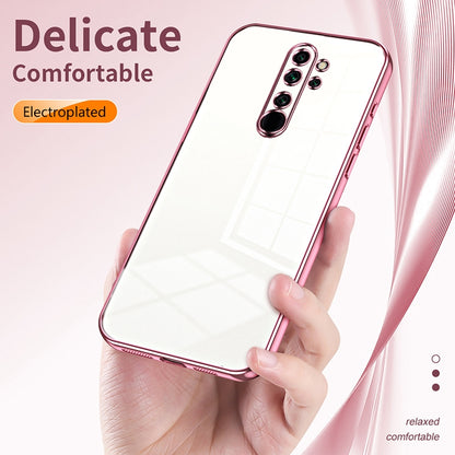 Xiaomi Redmi Note 8 Pro Transparent Fine Hole Phone Case - Crystal Clear Vacuum Plating, Anti-Fingerprint, Shock-Absorbing TPU Frame