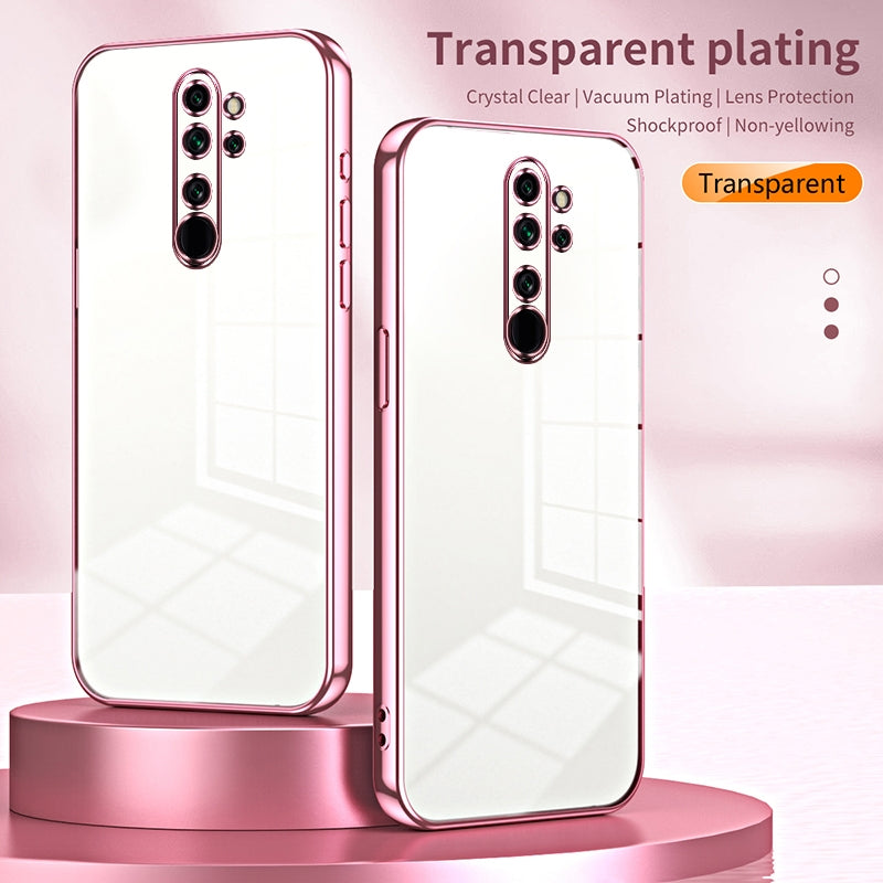 Xiaomi Redmi Note 8 Pro Transparent Fine Hole Phone Case - Crystal Clear Vacuum Plating, Anti-Fingerprint, Shock-Absorbing TPU Frame