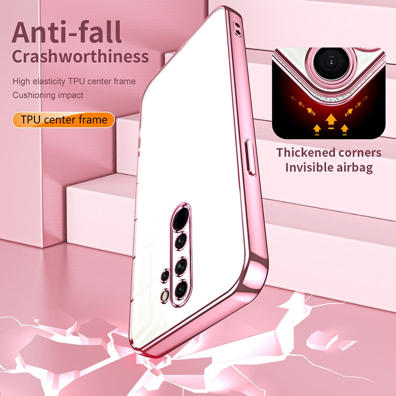 Xiaomi Redmi Note 8 Pro Transparent Fine Hole Phone Case - Crystal Clear Vacuum Plating, Anti-Fingerprint, Shock-Absorbing TPU Frame