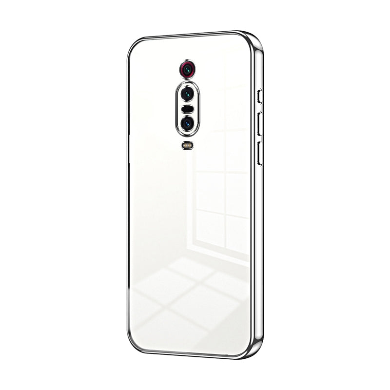 Xiaomi Redmi K20 Transparent Fine Hole Phone Case - Crystal Clear Vacuum Plating, Anti-Fingerprint, Shock-Absorbing TPU Frame