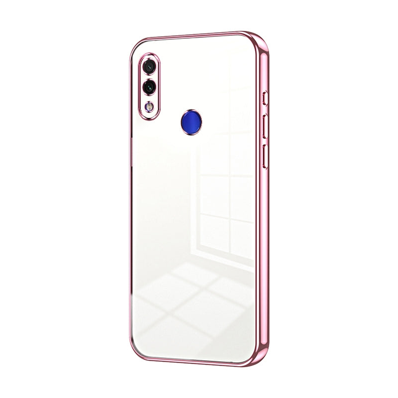 Xiaomi Redmi Note 7 Transparent Fine Hole Phone Case - Crystal Clear Vacuum Plating, Anti-Fingerprint, Shock-Absorbing TPU Frame