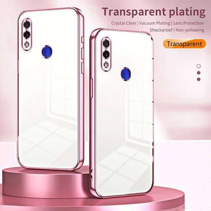 Xiaomi Redmi Note 7 Transparent Fine Hole Phone Case - Crystal Clear Vacuum Plating, Anti-Fingerprint, Shock-Absorbing TPU Frame